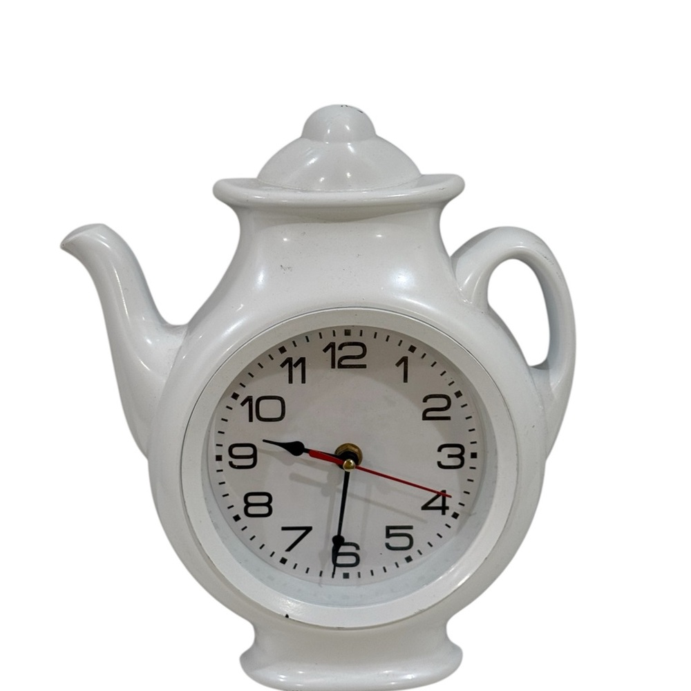 White Teapot Wall Clock